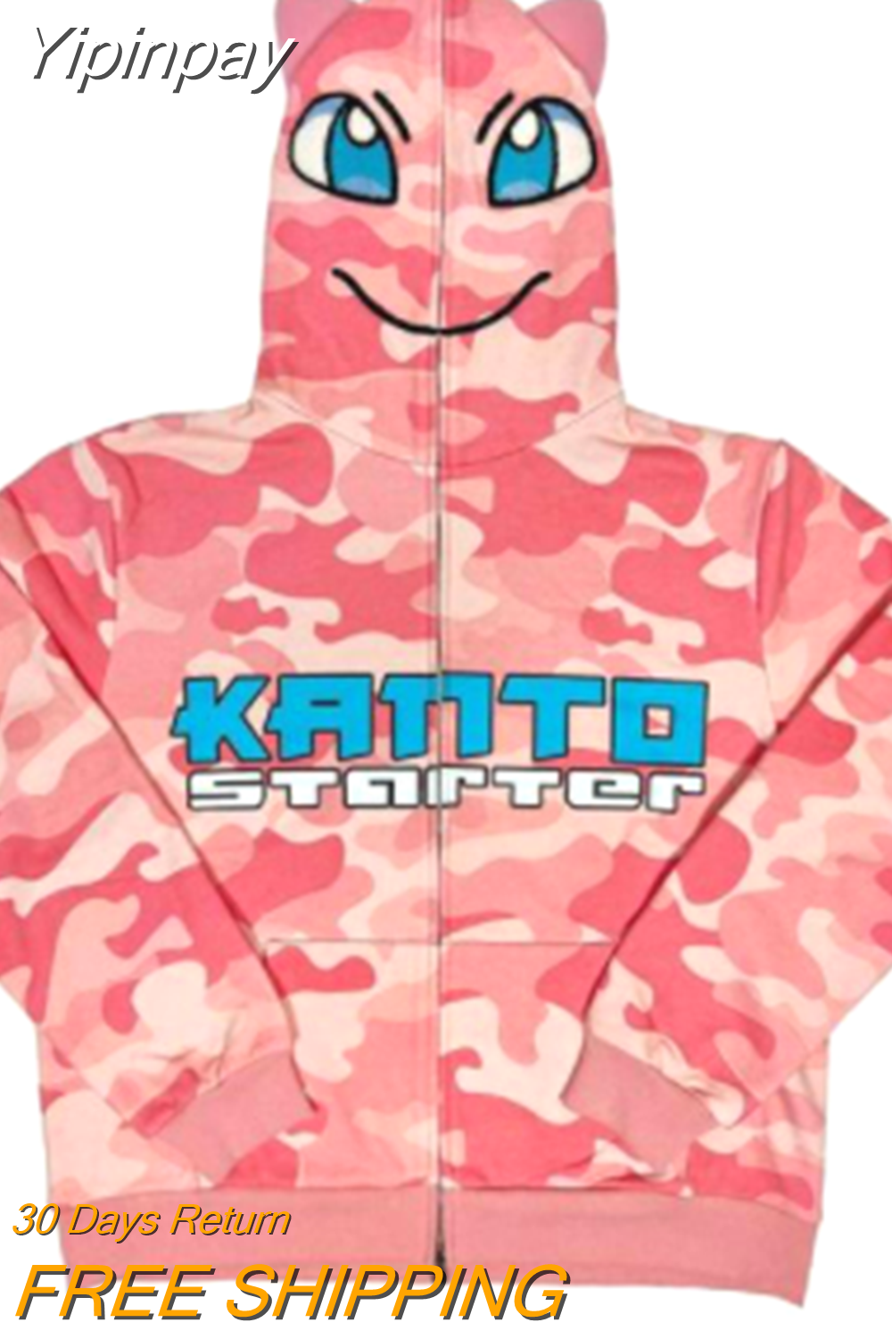 Yipinpay New Y2K Hoodie Hip Hop Camouflage Print Oversized Zipper Hooded Sweatshirt Harajuku Street Punk Rock Jacket Tops Streetwear