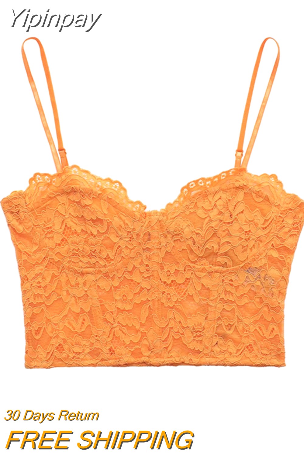 Yipinpay 2023 Lace Corset Top Female Black Crop Top Women Cut Out Sexy Tank Top Woman Orange Rosy Backless Summer Bustier Tops Y2k