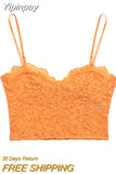 Yipinpay 2023 Lace Corset Top Female Black Crop Top Women Cut Out Sexy Tank Top Woman Orange Rosy Backless Summer Bustier Tops Y2k