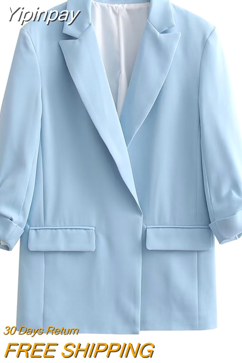 Yipinpay 2023 Purple Blazer Women Office Chic And Elegant Woman Jacket Turn Up Sleeve Women's Spring Jacket New In Outerwears