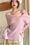 Yipinpay Color Knitted Sweater Woman Korean Fashion Clothing Elegant Long Sleeve Pullover Office Lady Button Causal Tops 2023 Spring