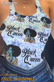 Yipinpay Women Clothing Camisole Print T-Shirt Sleeveless Vests Letter Print Lips Sexy Tank Tops Women 2023