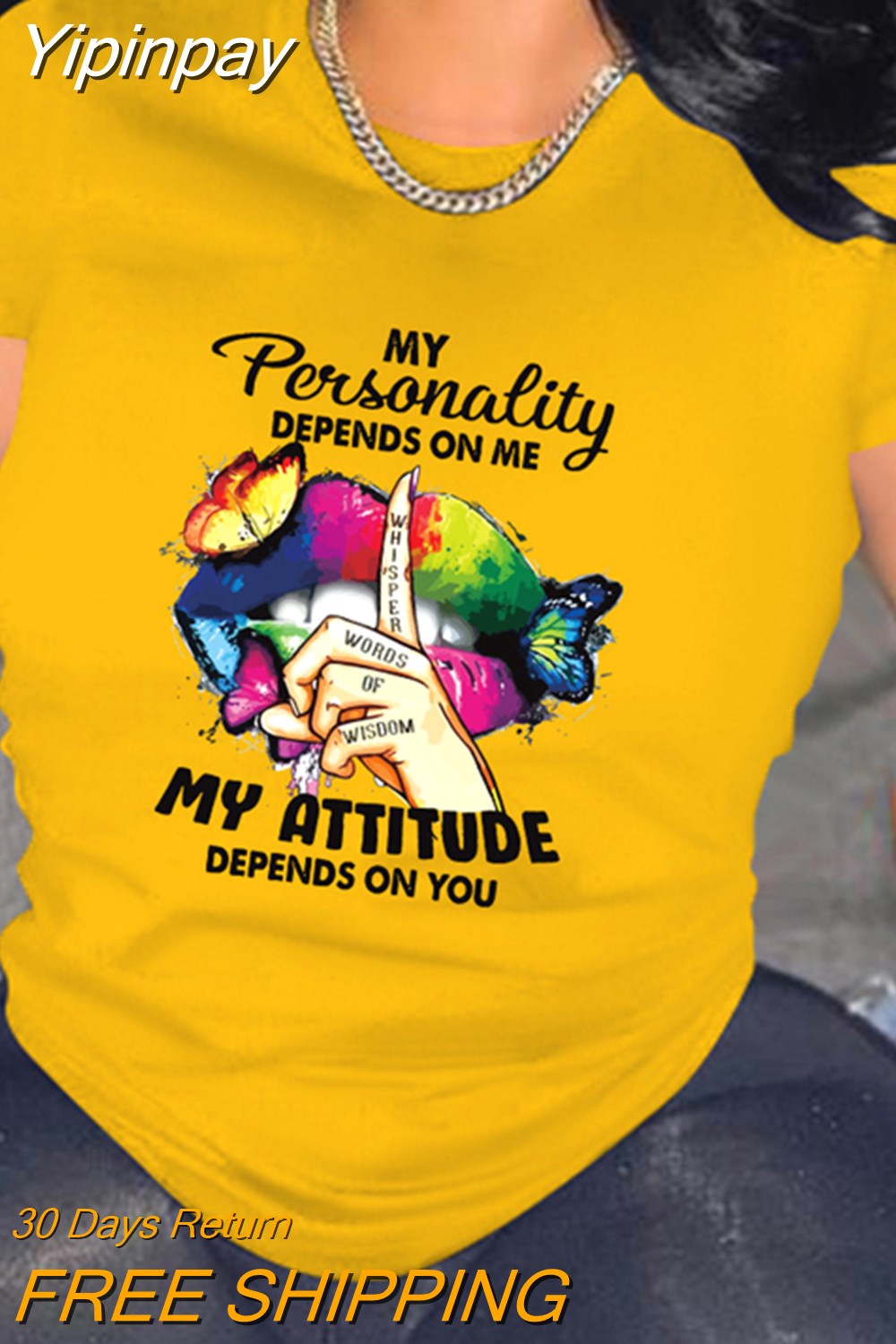 Yipinpay Woman Summer 2023 Women Clothing Printed Crew Neck T-Shirt Female Tops New Casual Short Sleeve