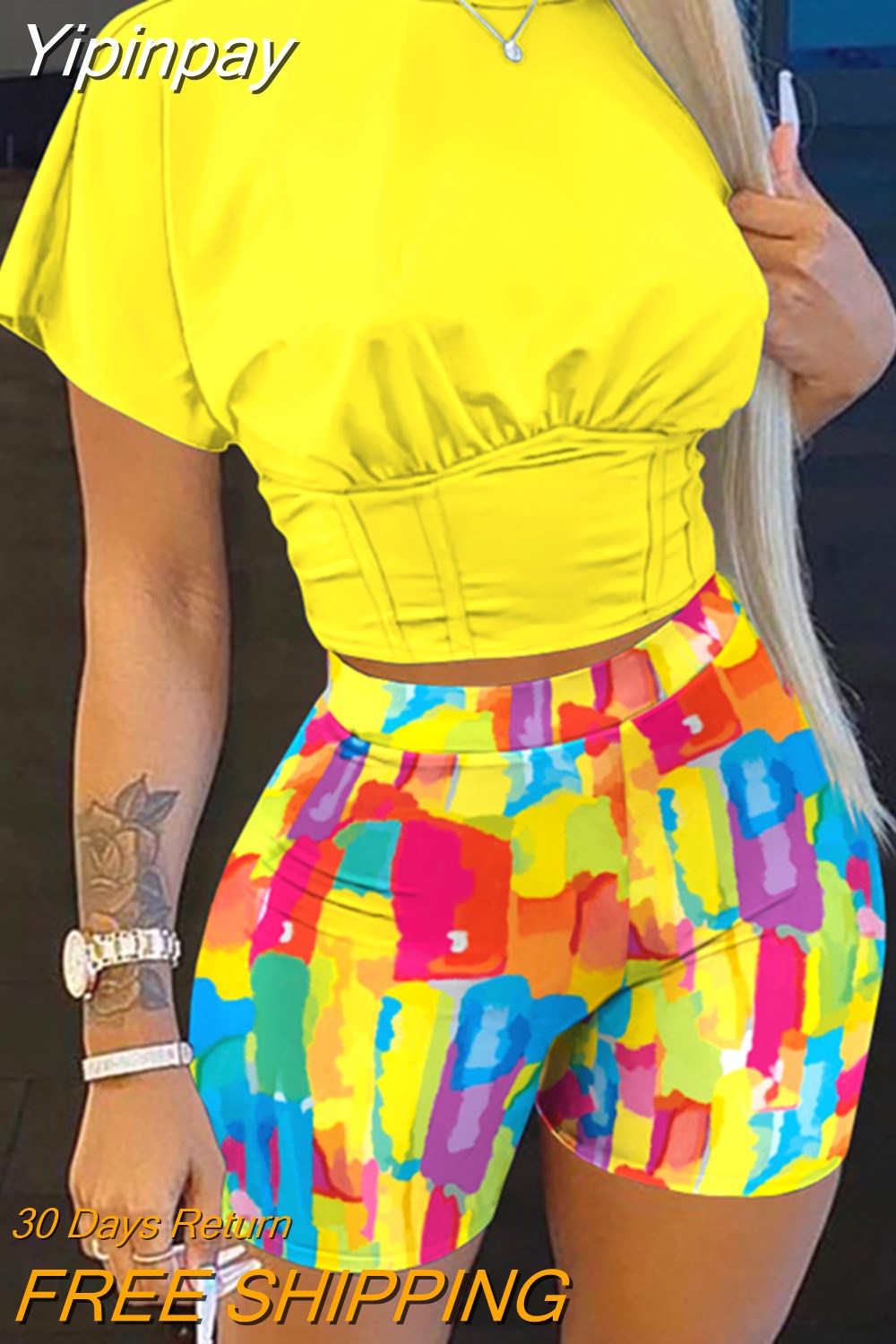 Yipinpay Summer Women's Casual Fashionraglan Sleeve Tie Dye Top + Pants Two Piece Camo Pants Leopard Print Tow Piece Set Ladies Suit