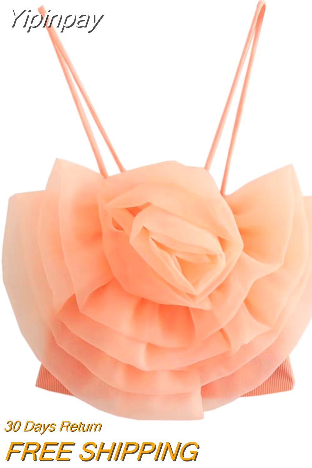 Yipinpay 2023 Flower Corset Top Female Off Shoulder Crop Tops For Women Organza Backless Summer Sexy Tops Woman Sleeveless Tank Top