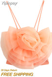 Yipinpay 2023 Flower Corset Top Female Off Shoulder Crop Tops For Women Organza Backless Summer Sexy Tops Woman Sleeveless Tank Top