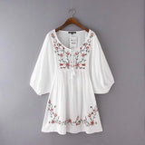 Yipinpay New Flower Embroidered Jacquard Medium-Sleeved Dress In Early Spring 2024