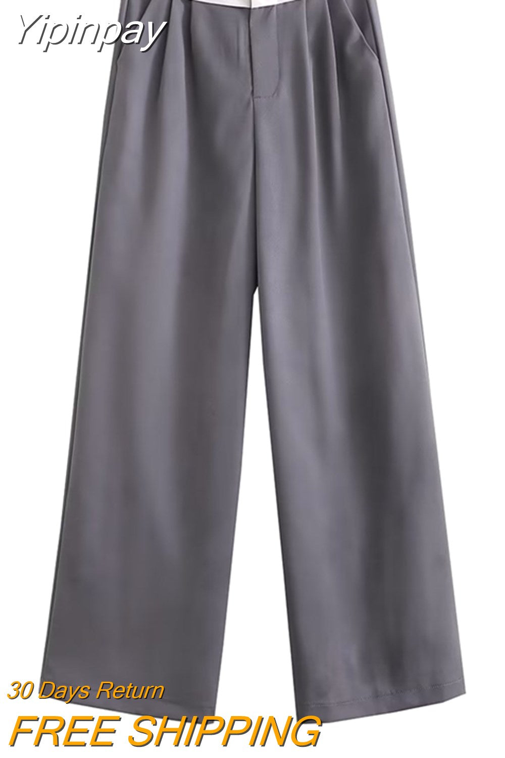 Yipinpay 2023 Fashion Y2k Women's Pants Summer Wide Leg Pants Female Casual Loose Low Waist Trousers Ladies Chic Folds Pant