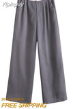 Yipinpay 2023 Fashion Y2k Women's Pants Summer Wide Leg Pants Female Casual Loose Low Waist Trousers Ladies Chic Folds Pant