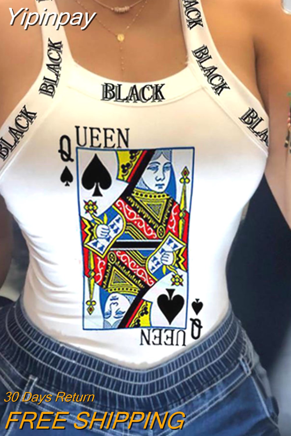 Yipinpay Women's Sexy Sling Print T-Shirt Small Vest Top Summer Casual Cool Sleeveless Top