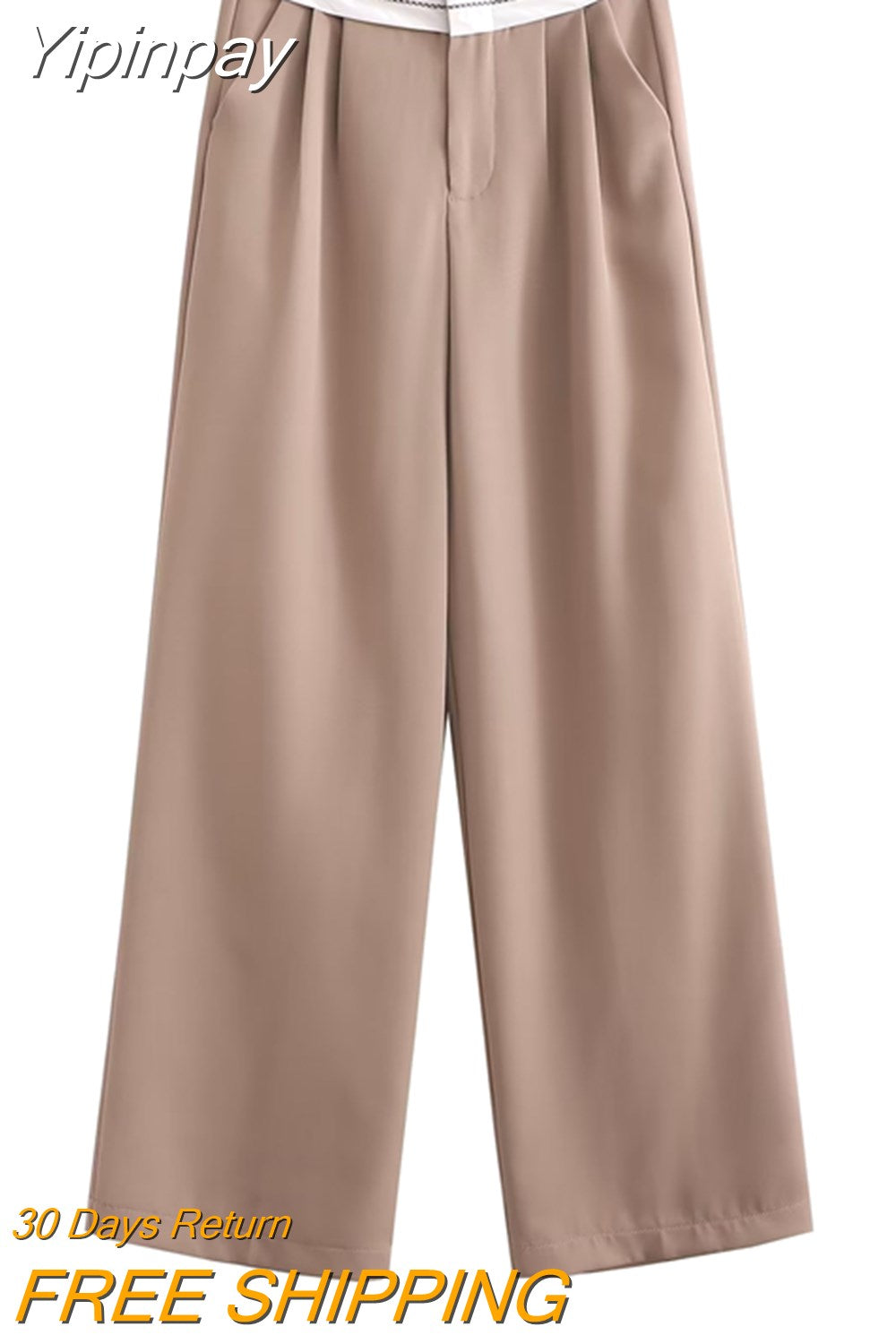 Yipinpay 2023 Fashion Y2k Women's Pants Summer Wide Leg Pants Female Casual Loose Low Waist Trousers Ladies Chic Folds Pant