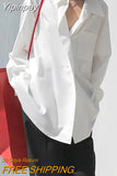 Yipinpay Design White Blouse Women Korean Loose Long Sleeve Shirt Spring Autumn Fashion Button Up Tops Female S-2XL