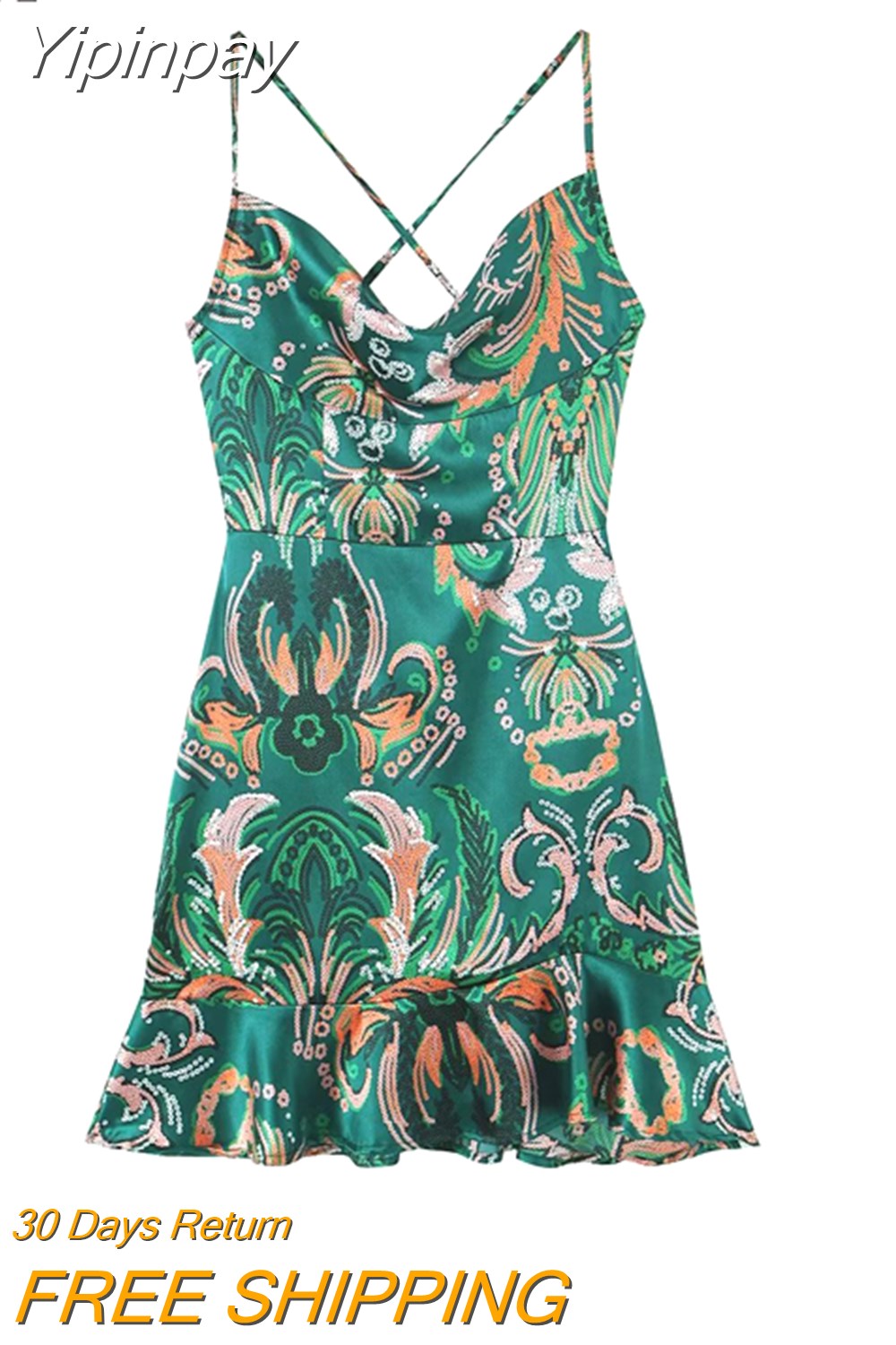 Yipinpay 2023 Fashion Print Women's Dress Summer Female Slip Casual Mini Dresses Female Loose A-Line Short Dress Ladies Dresses