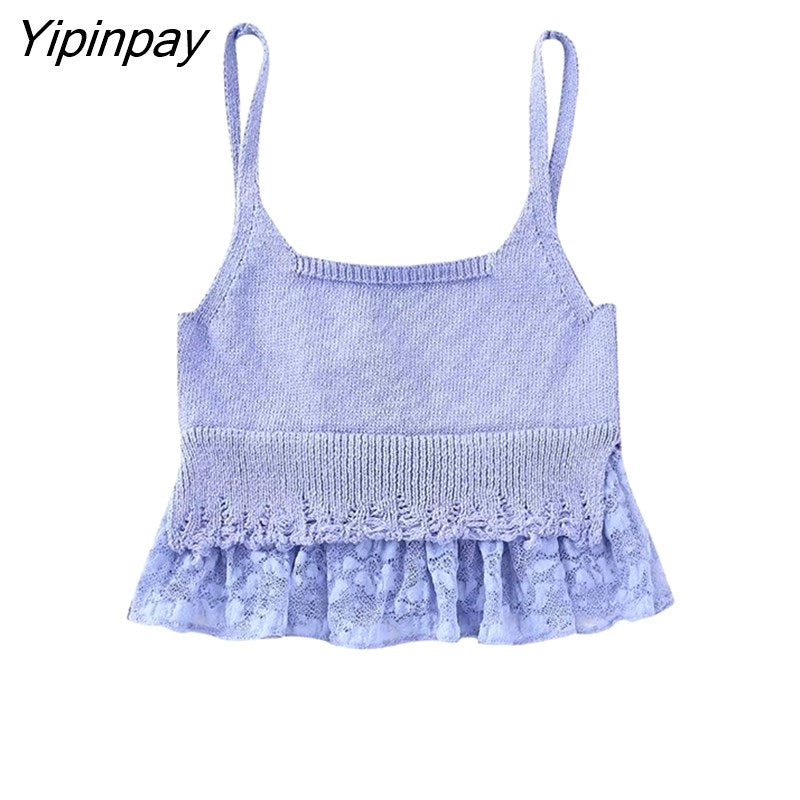 Yipinpay New Women Lace Solid Knitted Sweater Coats 2023 Vintage Single Breasted Cardigan Tops Long Sleeve Sweet Female Bow Top