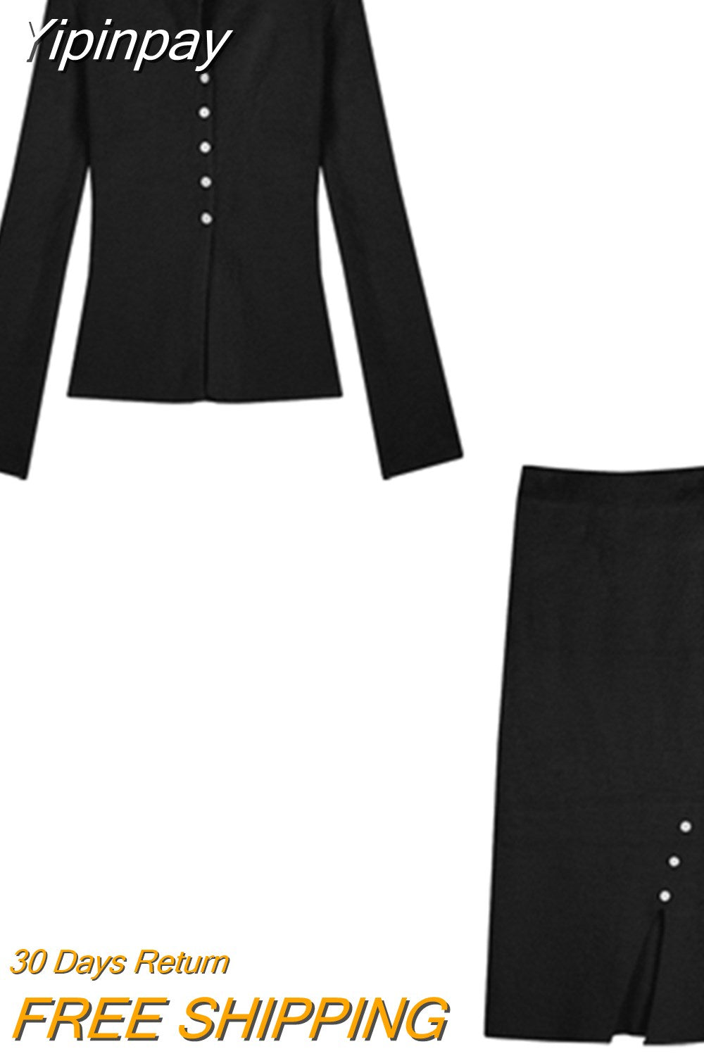 Yipinpay Spring 2 Piece Dress Set Pink Knitted Sweater Clothing Casual Cardigan Tops + Slim Elegant Midi Skirt Korea Suit Woman Chic