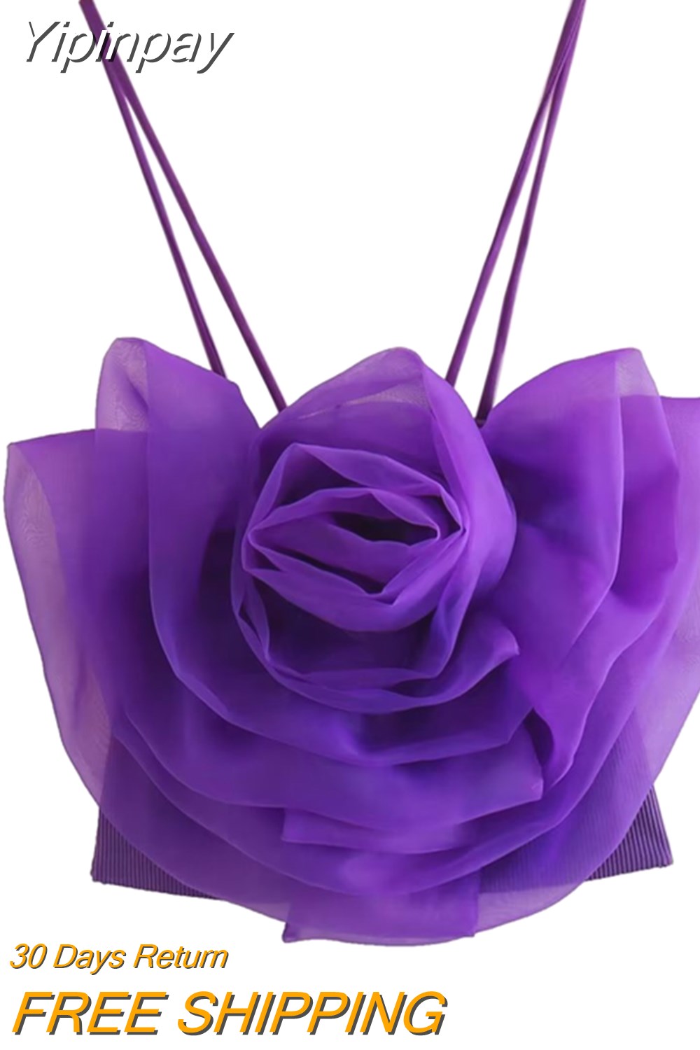 Yipinpay 2023 Flower Corset Top Female Off Shoulder Crop Tops For Women Organza Backless Summer Sexy Tops Woman Sleeveless Tank Top