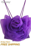 Yipinpay 2023 Flower Corset Top Female Off Shoulder Crop Tops For Women Organza Backless Summer Sexy Tops Woman Sleeveless Tank Top