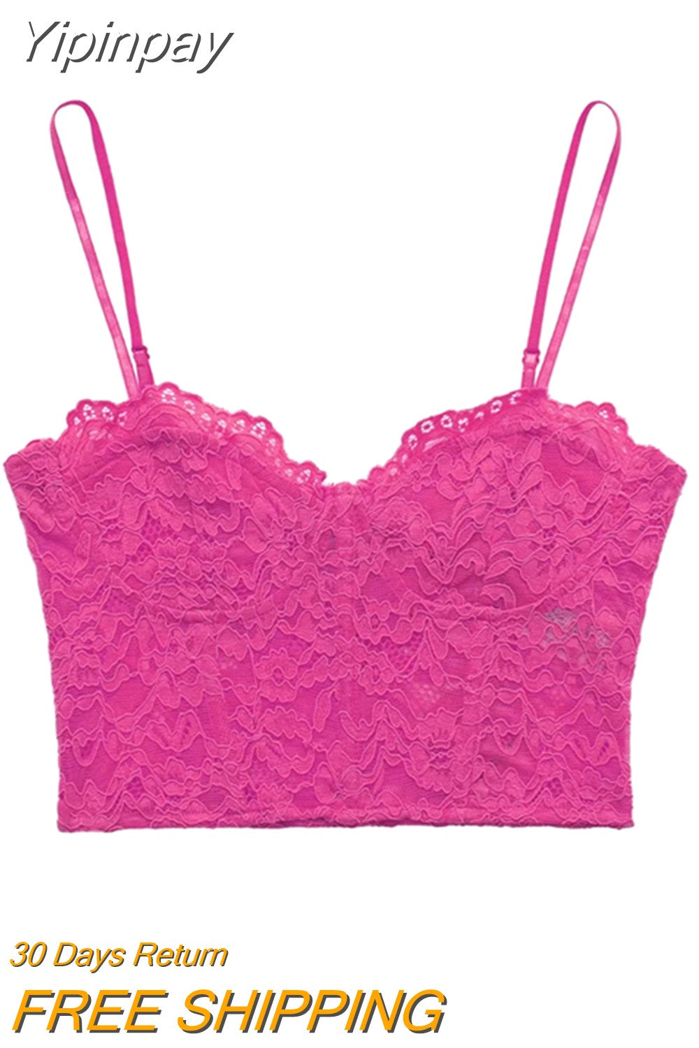 Yipinpay 2023 Black Lace Top Female Sexy Corset Crop Top Women Woman Orange Cut Out Tank Tops Backless Summer Bustier Tops Y2k Camis