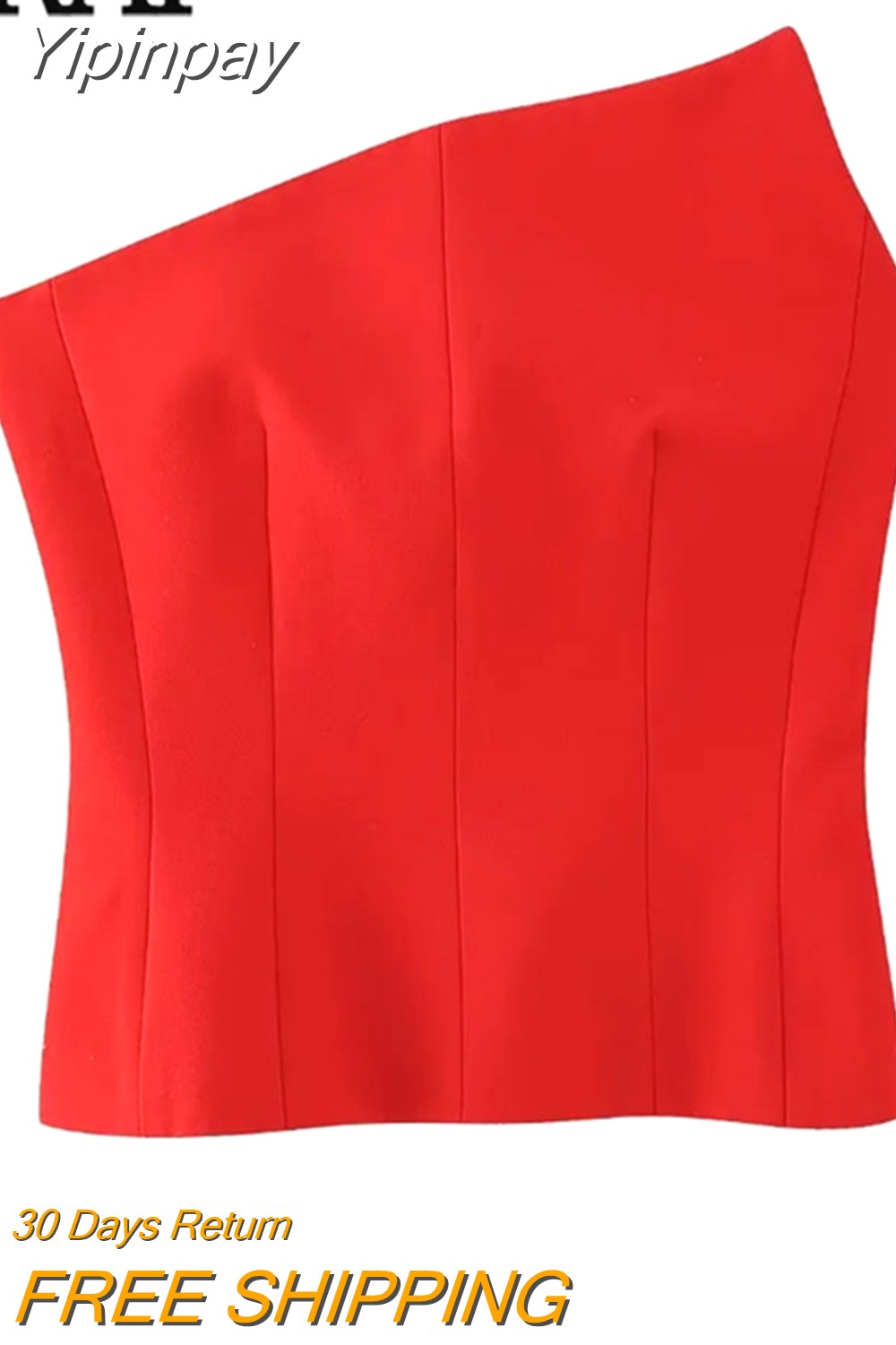 Yipinpay 2023 Red Corset Top Woman Asymmetric Off Shoulder Tops For Women Bustier Backless Crop Top Woman Party Night Sexy Tops