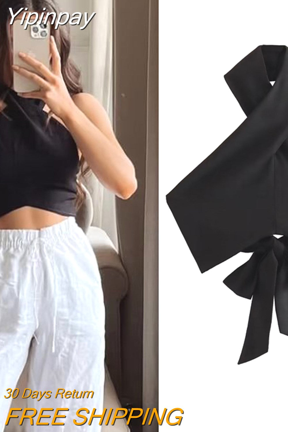 Yipinpay 2023 Fashion Hanging Neck Women Tops Summer Female Slim Backless Sexy Crop Top Ladies Chic Casual Corset Top New In
