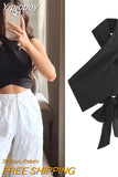 Yipinpay 2023 Fashion Hanging Neck Women Tops Summer Female Slim Backless Sexy Crop Top Ladies Chic Casual Corset Top New In