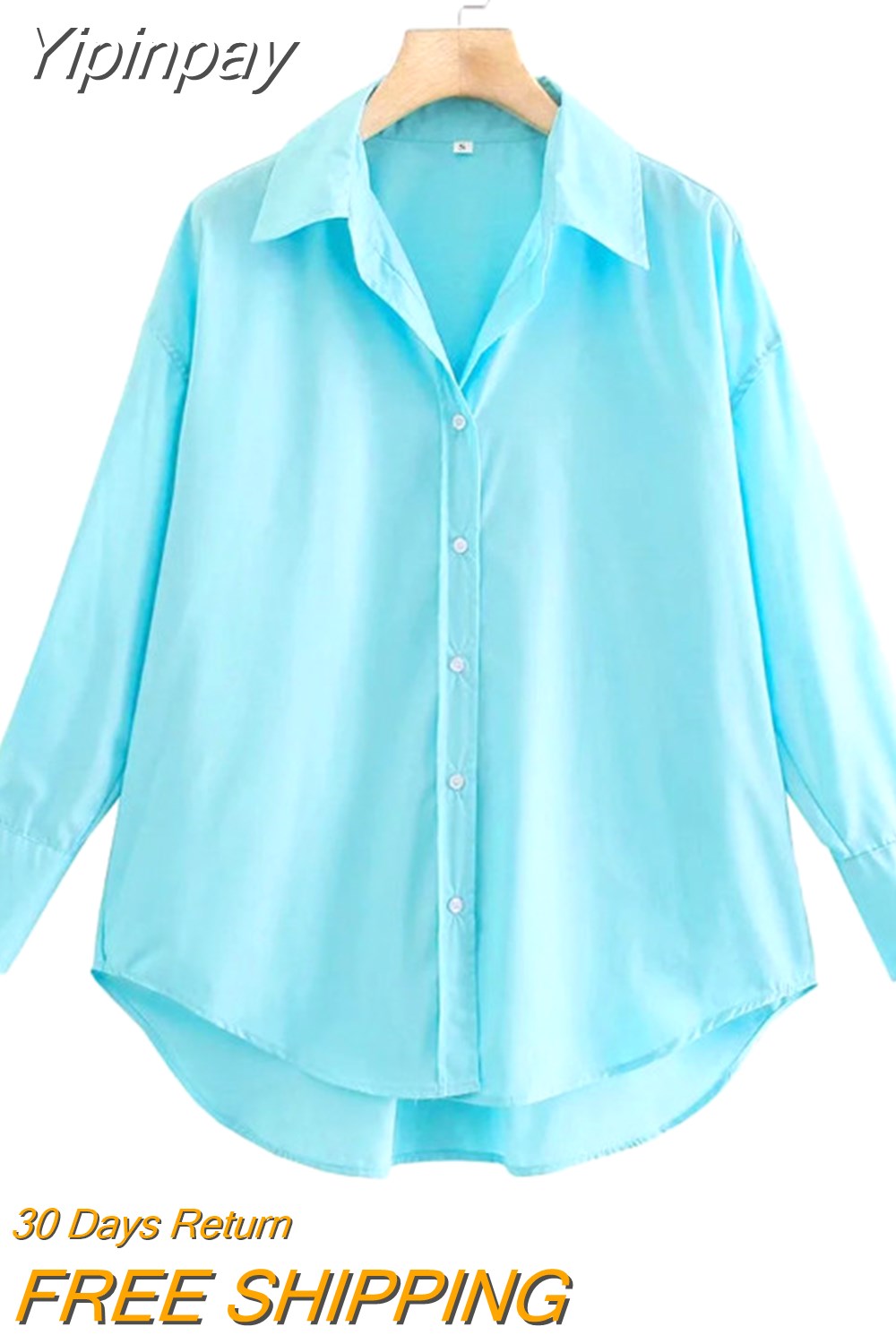 Yipinpay Top Woman Yellow Button Up Shirt Women Long Sleeve Spring 2023 Office Blouse Female Asymmetric Hem Chic Pink Shirt