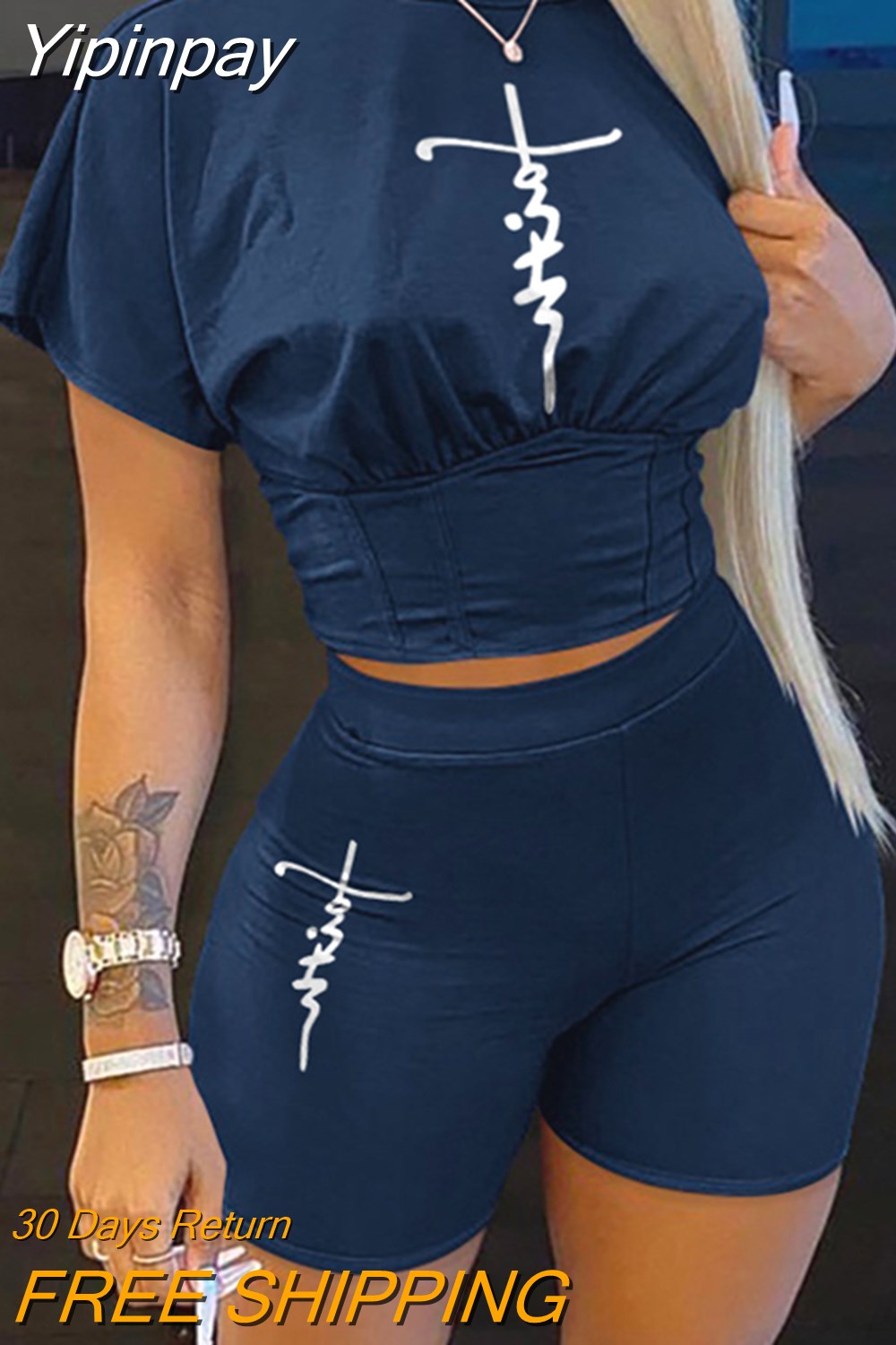 Yipinpay Summer Women's Casual Fashionraglan Sleeve Tie Dye Top + Pants Two Piece Camo Pants Leopard Print Tow Piece Set Ladies Suit