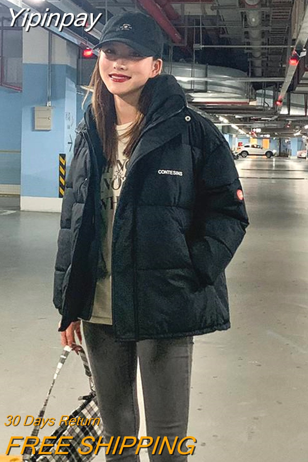 Yipinpay Thicken Women Coats And Jackets Winter Casual Fake Two Piece Cotton Jacket Stitching Hood