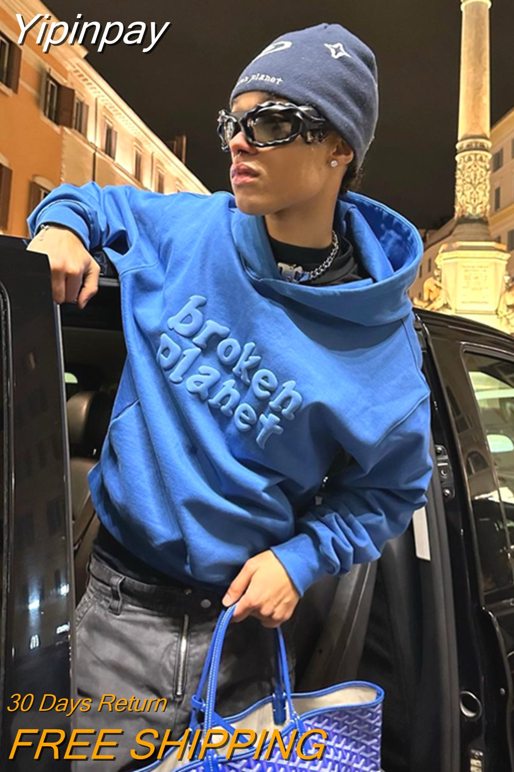 Yipinpay Street Popular Gothic Foaming 3D Print Hoodies Women Y2K New Harajuku Hip Hop Sweatshirt Unisex Casual Loose Hoodie Top