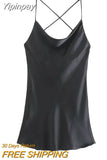 Yipinpay 2023 Green Slip Dress Woman Mini Satin Dress Women Backless Pink Summer Dresses Thin Straps White Black Night Dresses