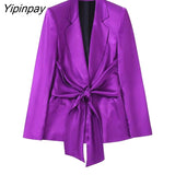 Yipinpay New Spring Autumn Women Blazer Coats Sets 2023 Fashion Office Outfits Solid Jackets+Trousers Basic Zipper Long Pant