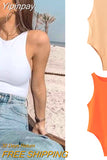 Yipinpay 2023 Fashion Bodysuit Women Summer Multicoloured O-Neck Sexy Woman Jumpsuit Tops Ladies Casual Skinny Bodysuit Romper