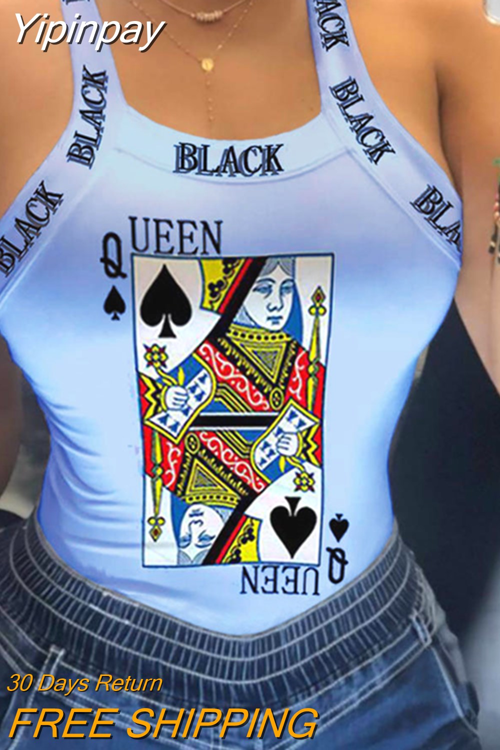 Yipinpay Women's Sexy Sling Print T-Shirt Small Vest Top Summer Casual Cool Sleeveless Top