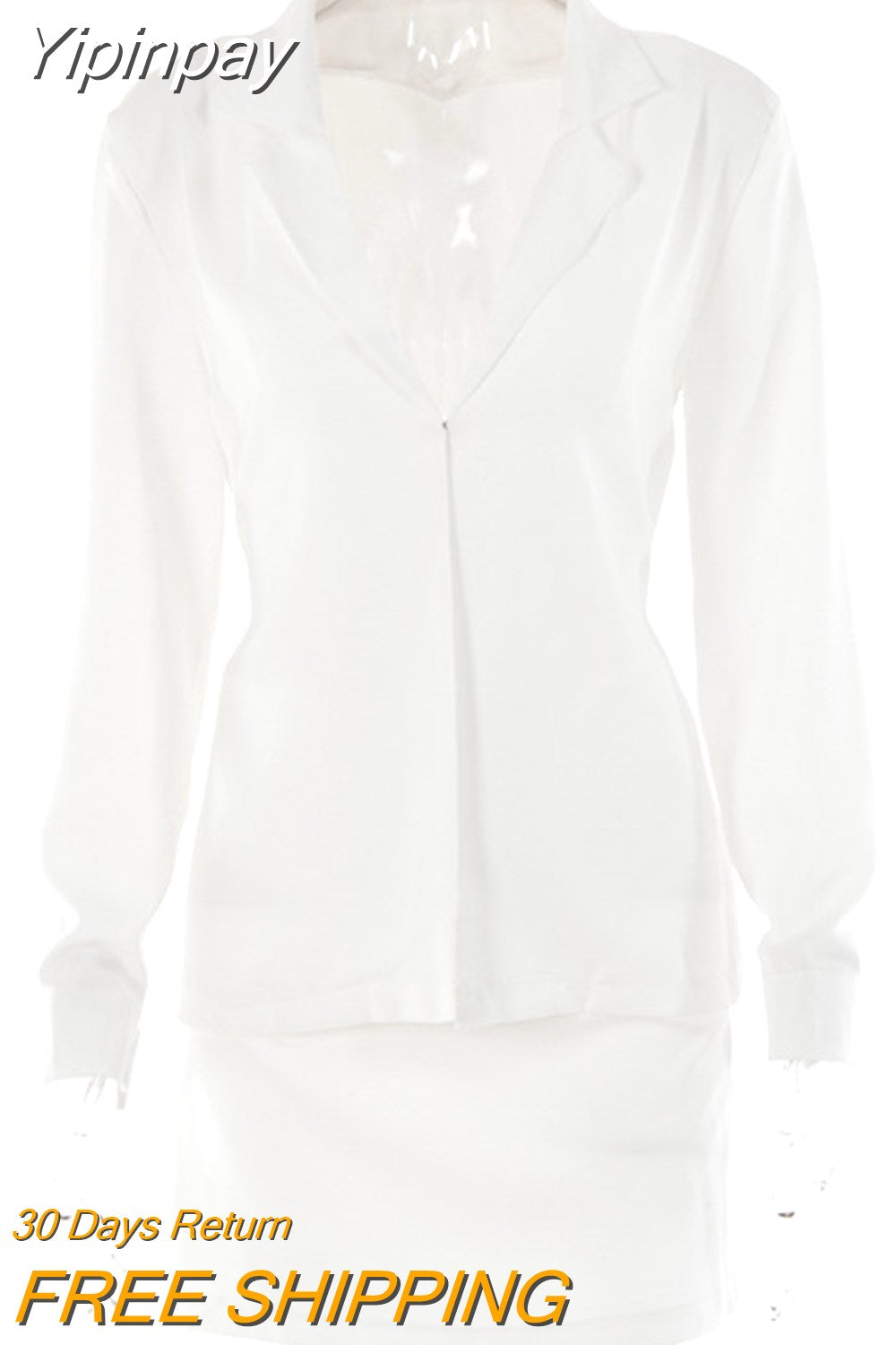 Yipinpay Two Piece Set Y2K Skirt Outfits Women 2023 Spring Sexy Turn-down Collar Tops High Waist Skirts Elegant Femme Office Suit