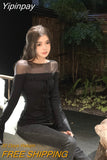 Yipinpay Color Basic Y2k Tops Woman Woman Design Korean Style Long Sleeve Pullover Casual Elegant Fashion Clothing 2023 Spring Chic