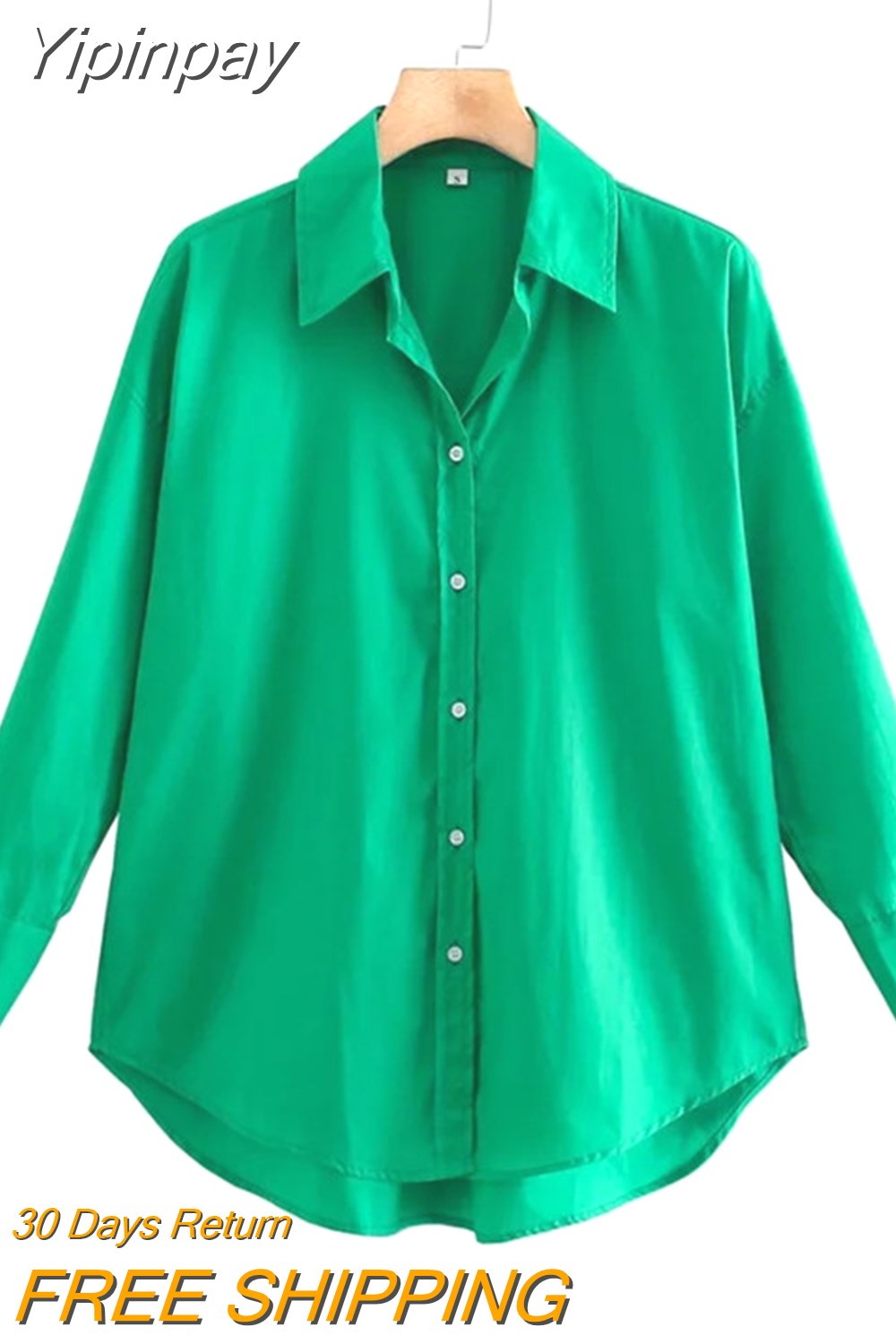 Yipinpay Top Woman Yellow Button Up Shirt Women Long Sleeve Spring 2023 Office Blouse Female Asymmetric Hem Chic Pink Shirt