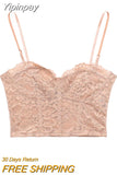 Yipinpay 2023 Lace Corset Top Female Black Crop Top Women Cut Out Sexy Tank Top Woman Orange Rosy Backless Summer Bustier Tops Y2k