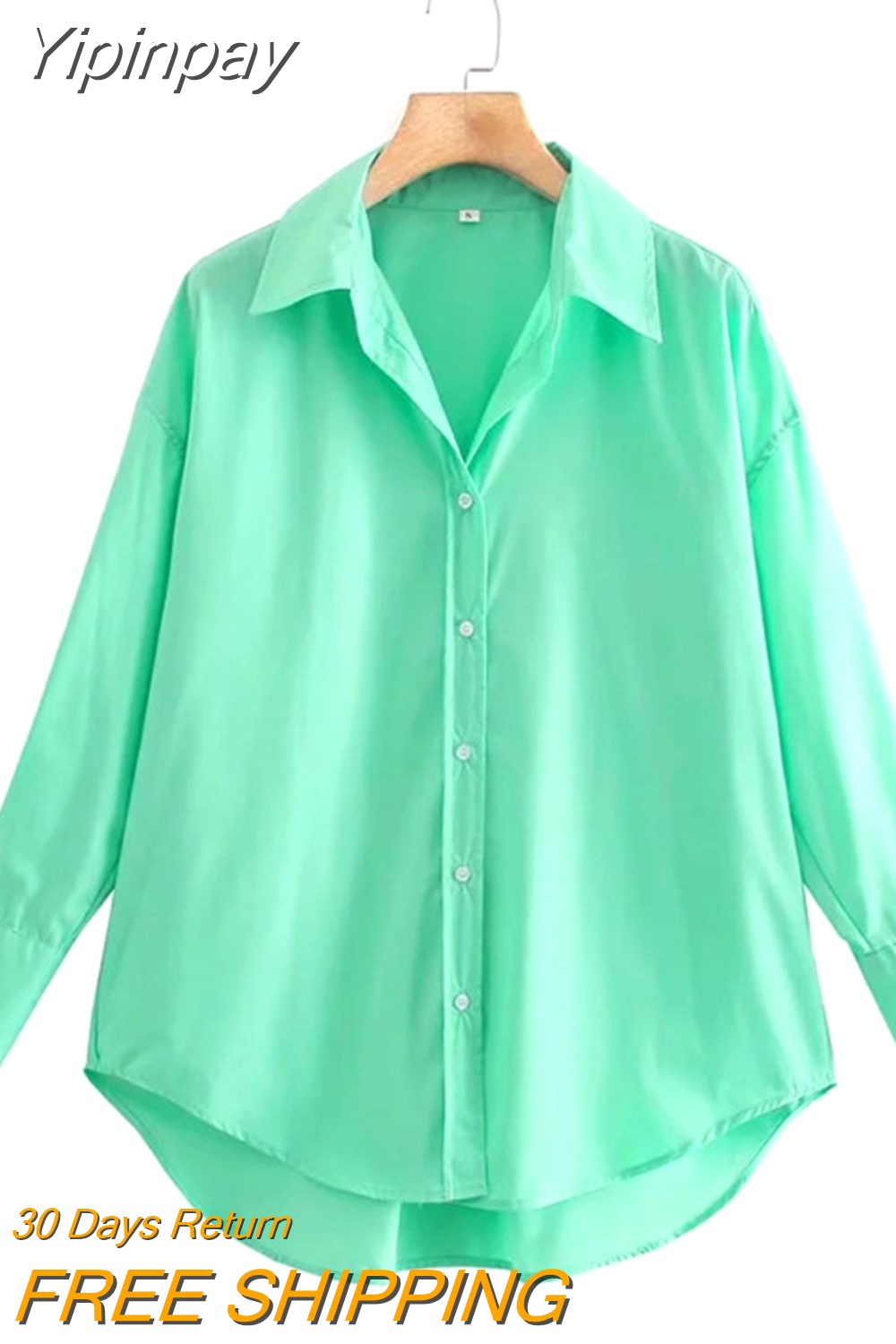 Yipinpay Top Woman Yellow Button Up Shirt Women Long Sleeve Spring 2023 Office Blouse Female Asymmetric Hem Chic Pink Shirt