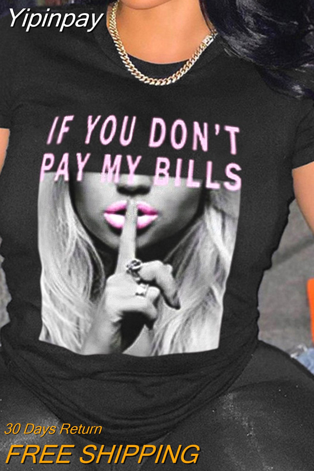 Yipinpay Woman Summer 2023 Women Clothing Printed Crew Neck T-Shirt Female Tops New Casual Short Sleeve