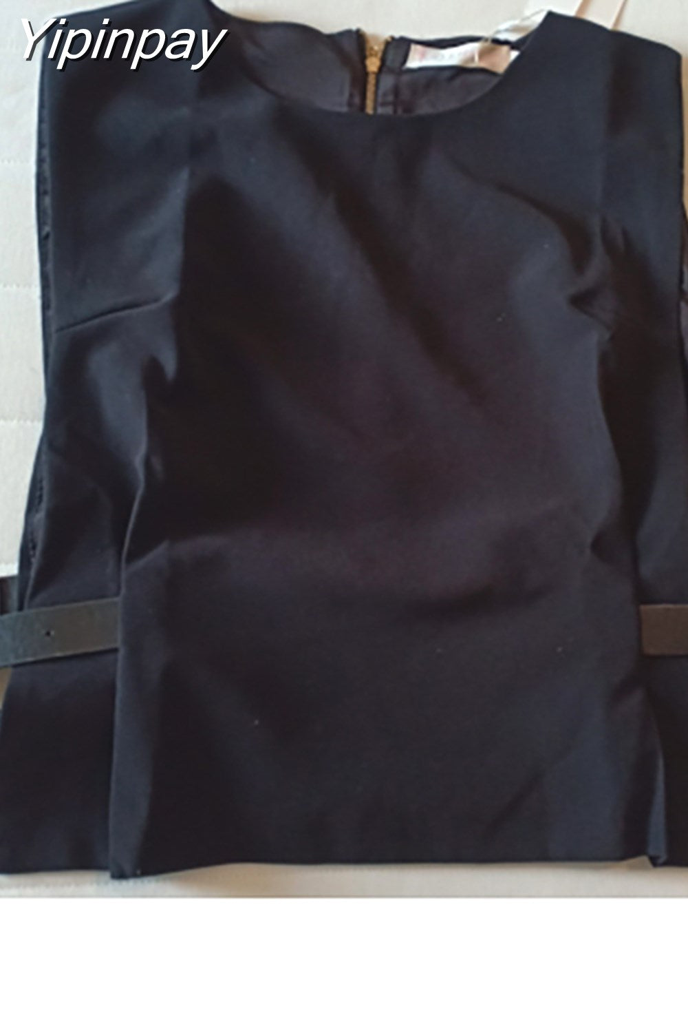 Yipinpay Patchwork Shirt Womens Tops Office Blouse Fake Collar ladies Blue Stripe Slim Casual Autumn Warm Shirts Long Sleeve 2PC