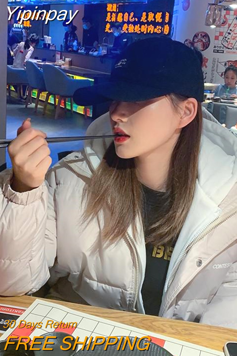 Yipinpay Thicken Women Coats And Jackets Winter Casual Fake Two Piece Cotton Jacket Stitching Hood