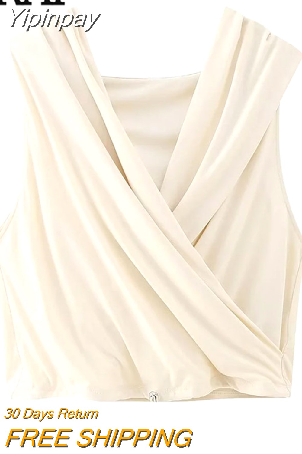 Yipinpay Pleated Crop Top Woman Sleeveless Hooded Blouses Women Casual Fashion Woman Blouse 2023 Streetwear Cropped Blouses Female