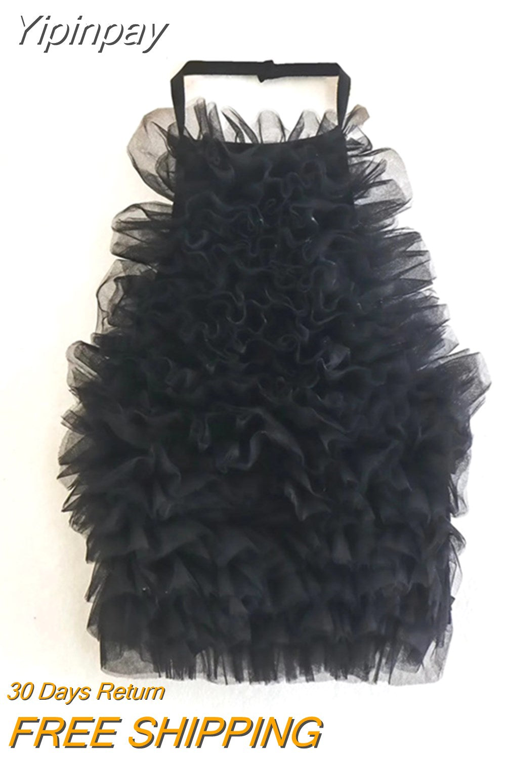 Yipinpay Black Mesh Halter Top Female Tulle Crop Top Women Backless Sexy Top Woman 2023 Streetwear Y2k Off Shoulder Tops For Women