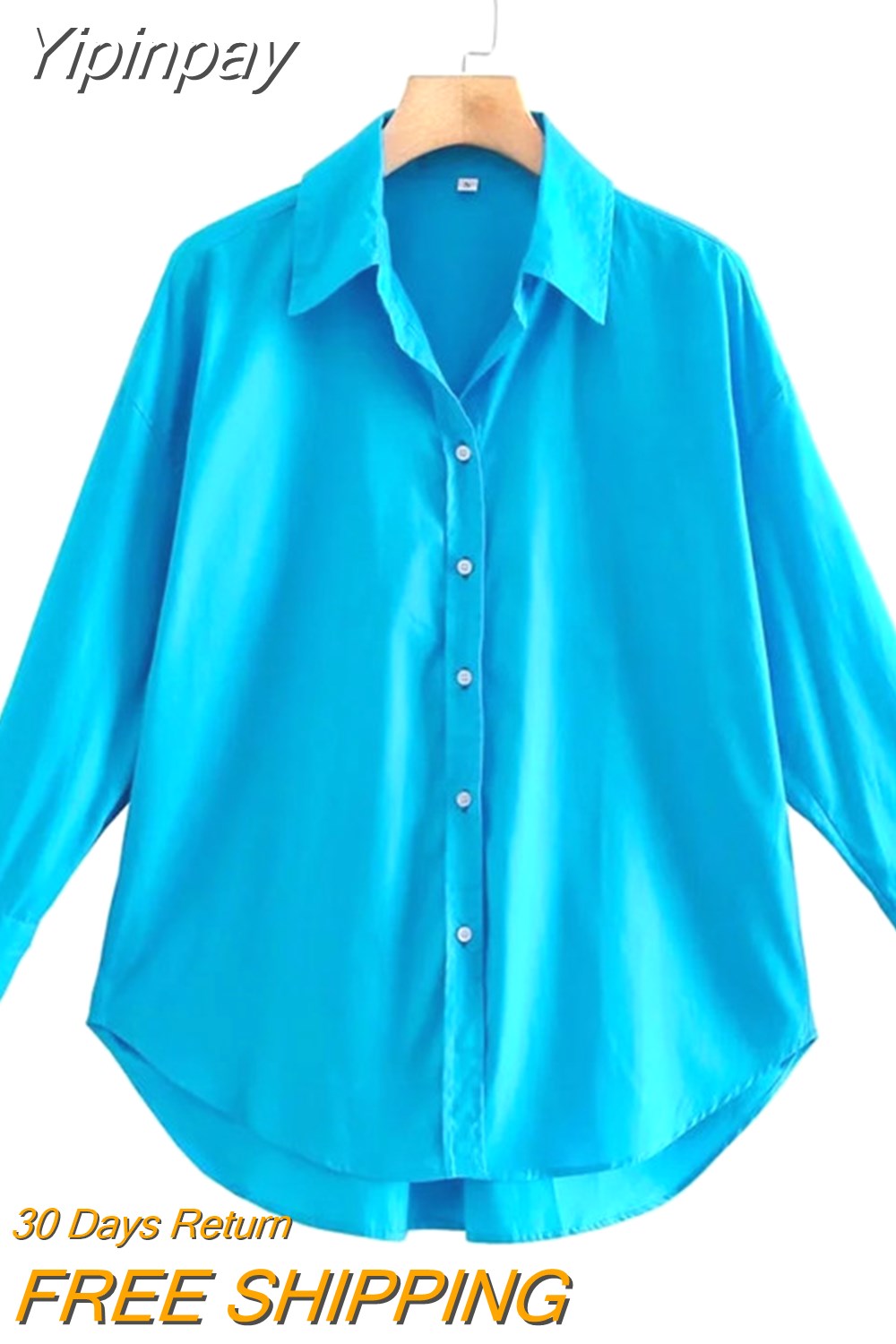 Yipinpay Top Woman Yellow Button Up Shirt Women Long Sleeve Spring 2023 Office Blouse Female Asymmetric Hem Chic Pink Shirt