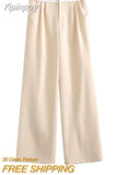 Yipinpay 2023 Fashion Y2k Women's Pants Summer Wide Leg Pants Female Casual Loose Low Waist Trousers Ladies Chic Folds Pant