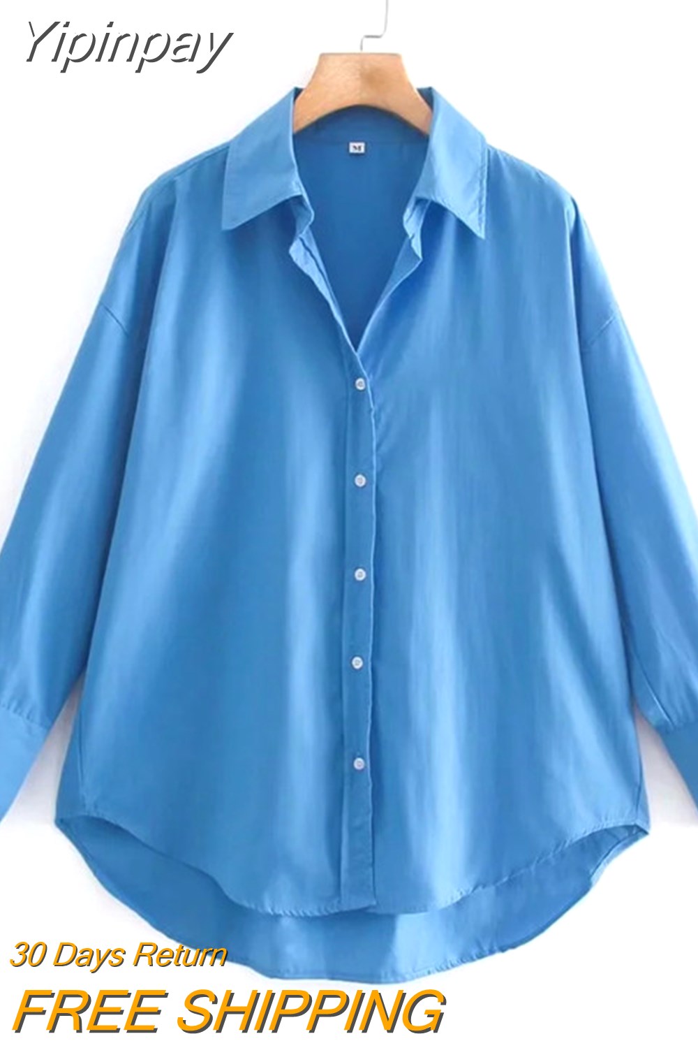 Yipinpay Top Woman Yellow Button Up Shirt Women Long Sleeve Spring 2023 Office Blouse Female Asymmetric Hem Chic Pink Shirt