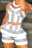 Yipinpay Striped Cami Top & Short Sets