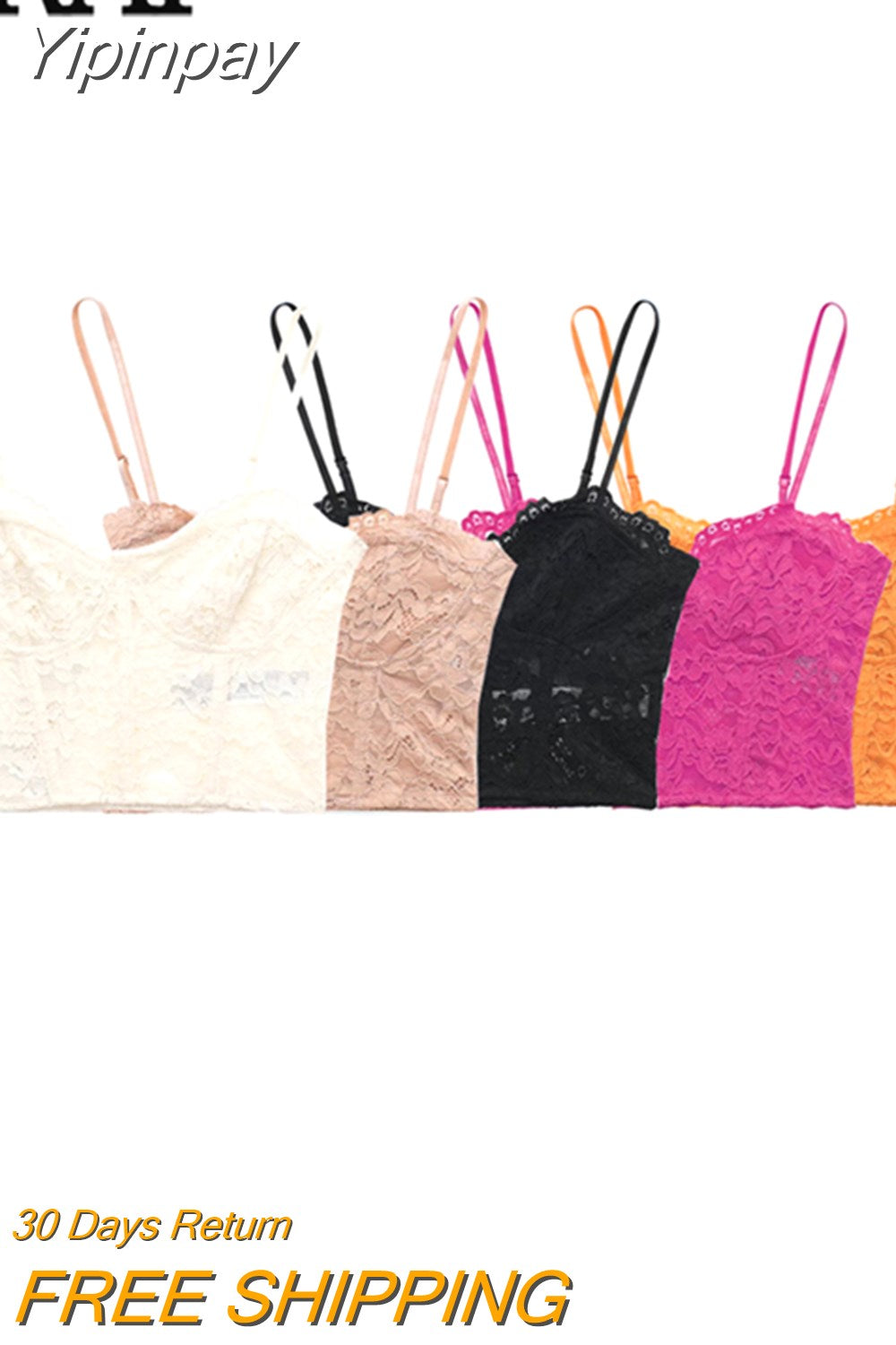 Yipinpay 2023 Lace Corset Top Female Black Crop Top Women Cut Out Sexy Tank Top Woman Orange Rosy Backless Summer Bustier Tops Y2k