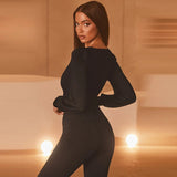 Yipinpay Black V Neck Sexy Bodysuit Women Puff Sleeve Bodycon Short Jumpsuit Body Femme Summer Casual Party Bodysuits Body Tops