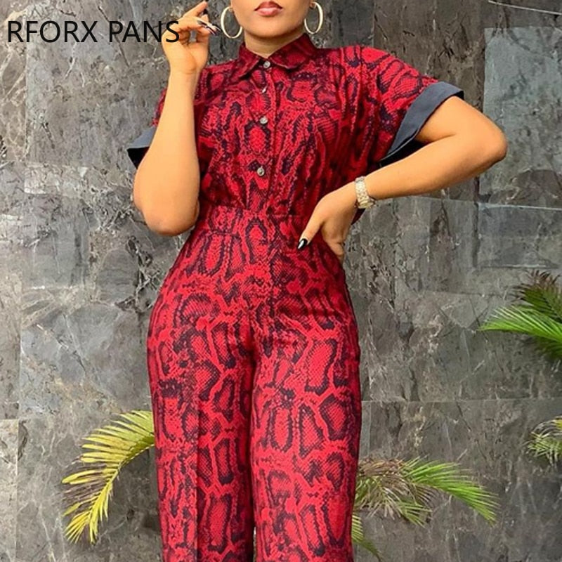 Yipinpay for Women Snakeskin Print Top & Pants Set Two Pieces Casual Womens Outfits